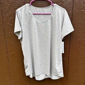 Women's Athleta Kettlebella Train Tee - Light Gray - New with Tags - Size XL